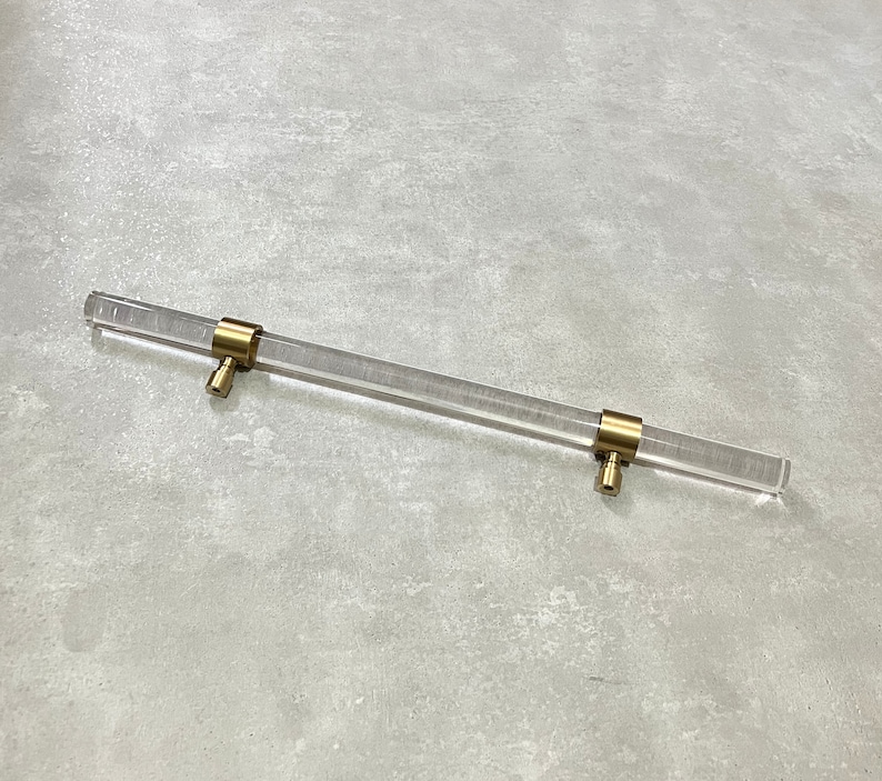 Custom Lucite Door Handle With Solid Brass Hardware Lucite Etsy