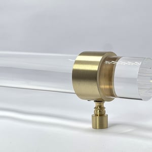 Nowoczesna mosiężna klamka do drzwi z pleksiglasu – uchwyt do drzwi w stanie Maine – średnica 40 mm