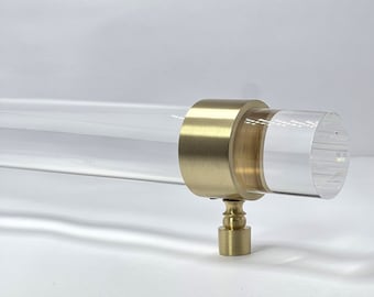 Modern Brass Lucite Door Handle - Maine Door Pull - 40mm Diameter