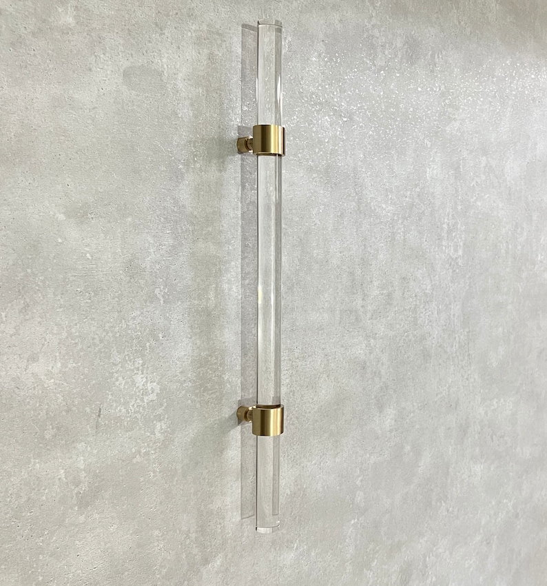 Custom Lucite Door Handle With Solid Brass Hardware Lucite Etsy