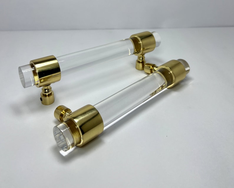 Solid Brass Lucite Shower Door Handle Modern Design Lucite Shower Door Backtoback Pulls Etsy