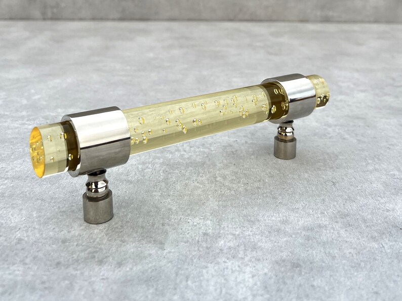 Brass Bubble Lucite Knobs & Pulls, Modern Knobs, Drawer Knobs Pulls, Lucite Handle