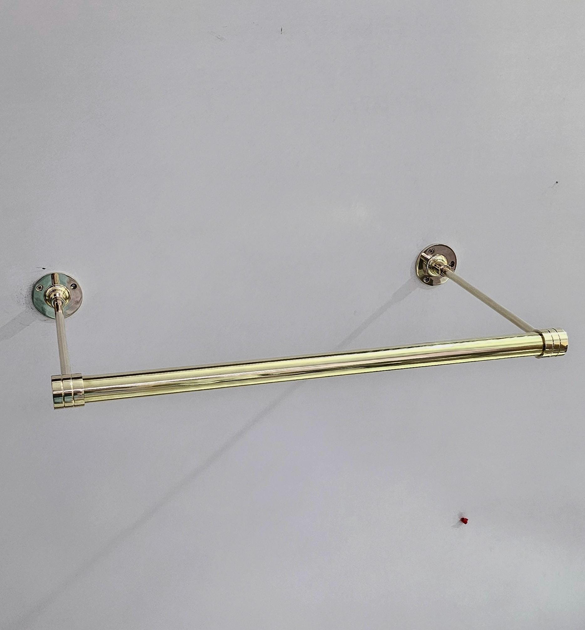 Handmade Brass Closet Rod Wall Mount Clothing Rack Handmade Luxury ...