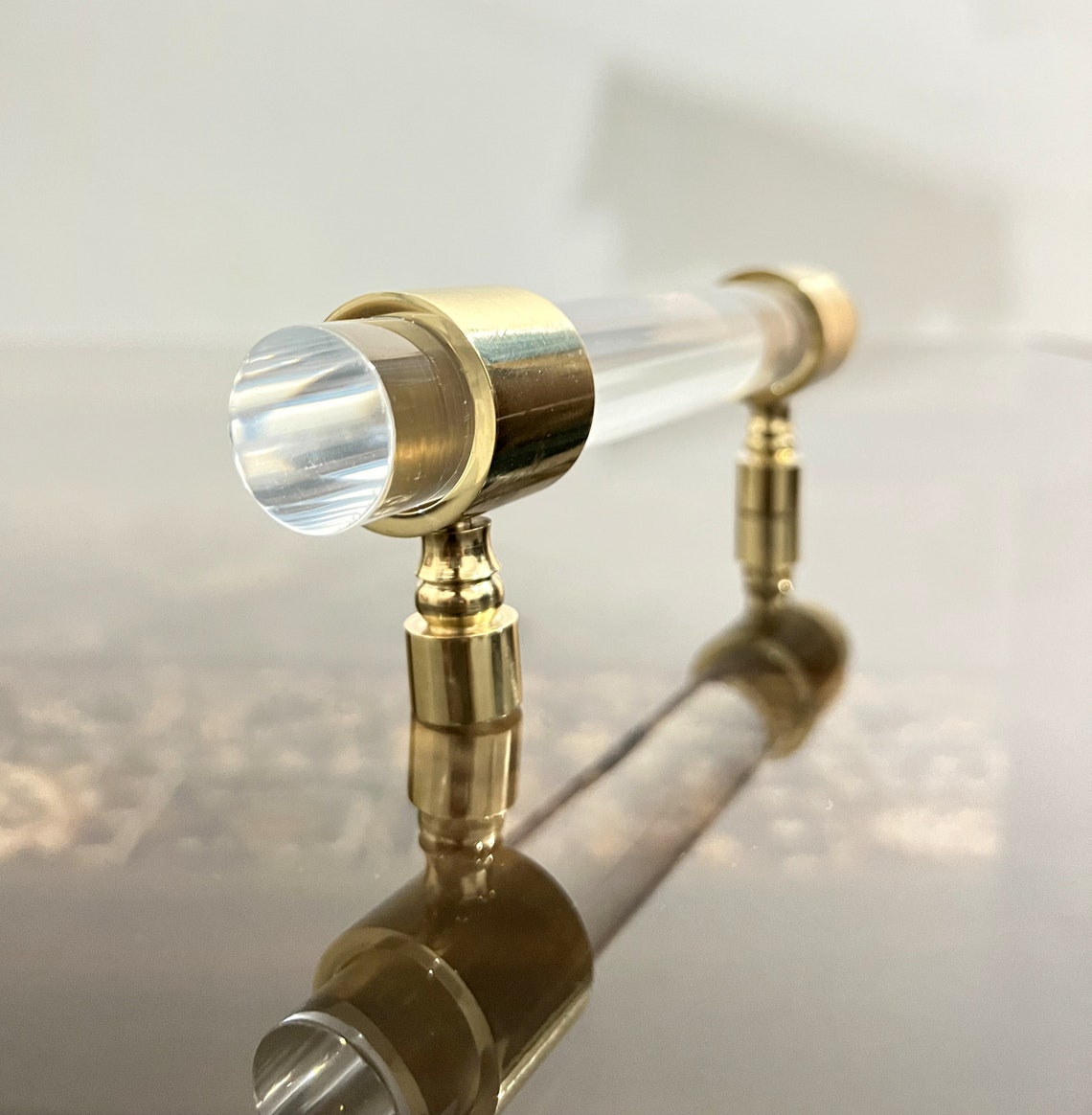 Custom Lucite Door Handle With Solid Brass Hardware Lucite Etsy