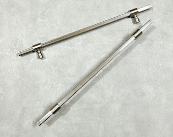 Customizable Solid Brass Door Pulls: Back-to-Back Handles (Pair)