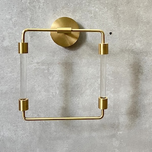 Solid Brass Lucite Towel Holder: Modern Bathroom Decor