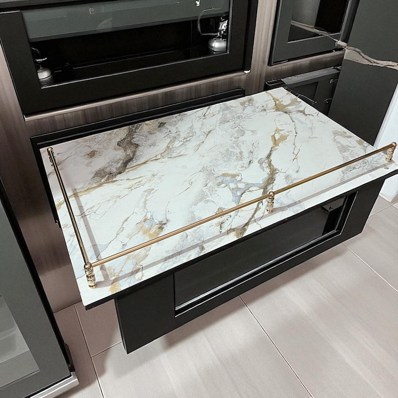 Custom Solid Brass Gallery Rail: Luxury Kitchen Countertop & Backsplash ...