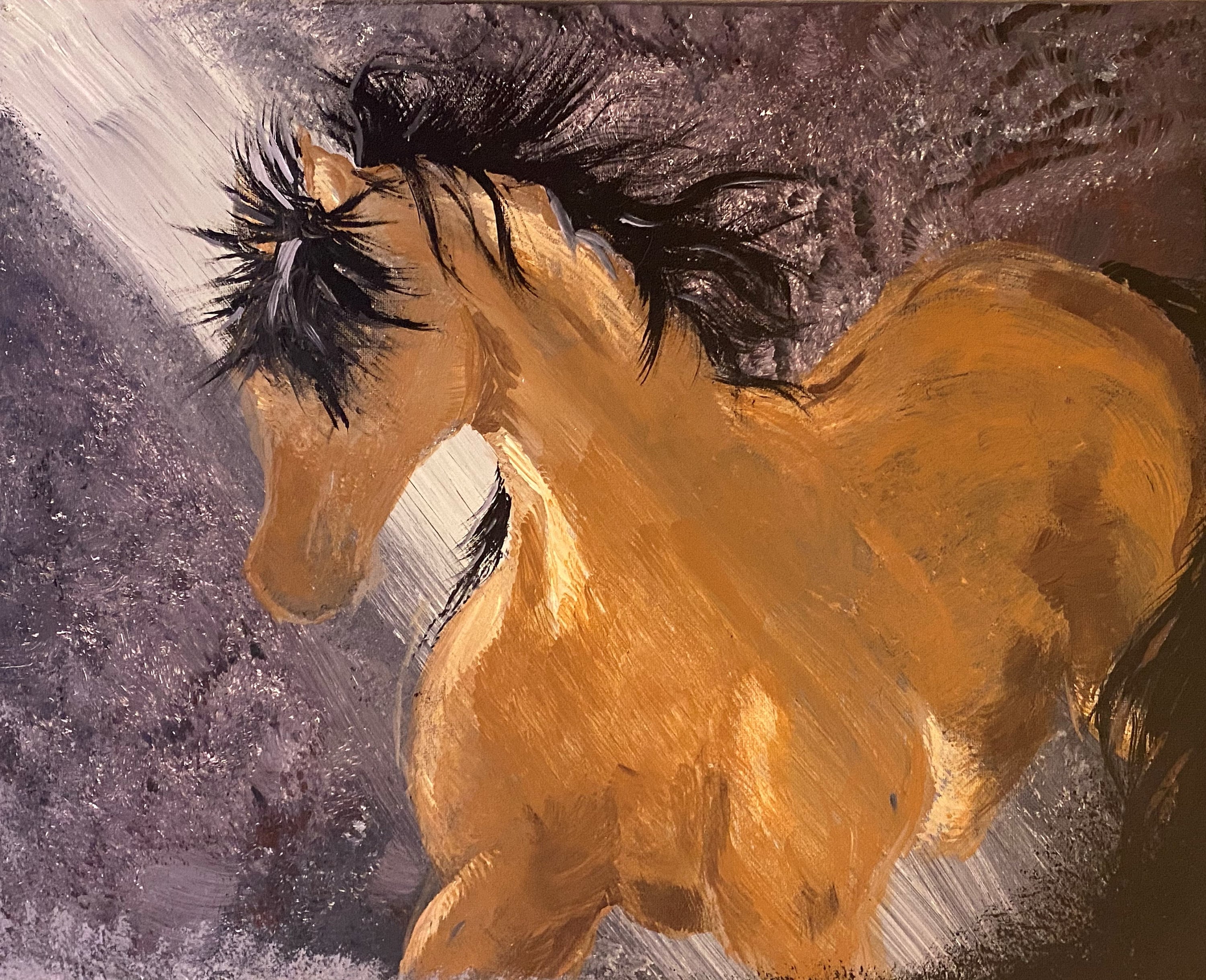 Acrylic Horse Painting on Canvas into the Light Etsy