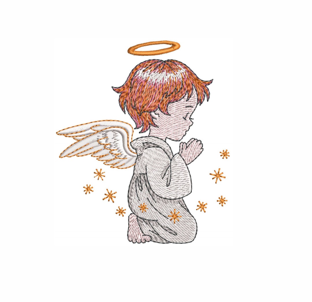 Angel Machine Embroidery Design. 3 Sizes. Religious Embroidery Design