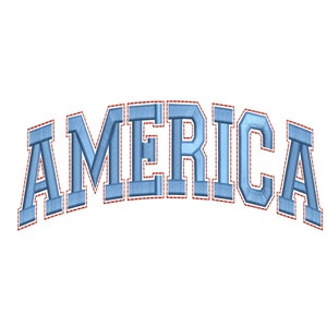 America Machine Embroidery Design. 5 Sizes. 4th of July Embroidery Design