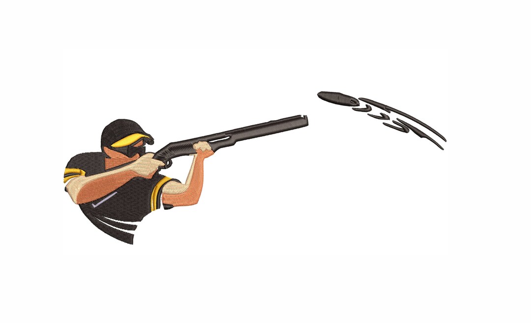 Skeet Shooting Machine Embroidery Design. 4 Sizes Etsy