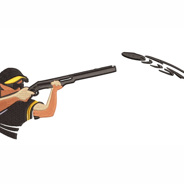 Trapshooting Embroidery Design Etsy