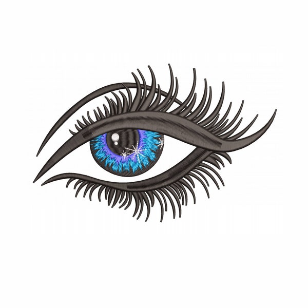 Eye Machine Embroidery Design. 5 Sizes. Blue Eyes Embroidery Design