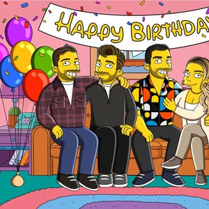 Simpsons Portrait, Custom Simpsons Family Portrait, Birthday Gift  Portrait ! Custom Cartoon Portrait,  Personalized Simpson illustration
