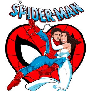 Superhelden Hochzeit Portrait Geschenk! Superheld - Comic Book Covers Print, Hochzeitsdruck, Superheld Poster, Brautpaar Geschenk, Custom portrait Art