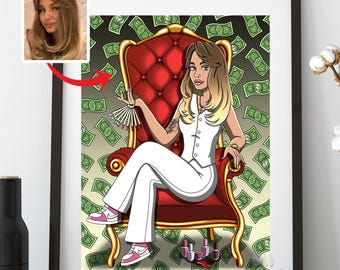 Custom Boss Caricature Portrait, Personalized Office Gift