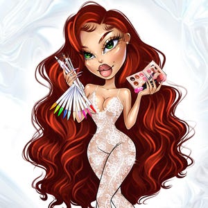 Doll Business Logo Portrait,  Custom Beauty Industry Logo Design, Cartoon Beauty Logo Drawing,  Nail Artist Portrait Avatar, Beauty Salon