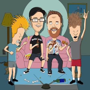 Beavis and Butthead Portrait, Beavis and Butthead Style, Personalized Gift Portrait, Custom Cartoon illustration, Xmas gift