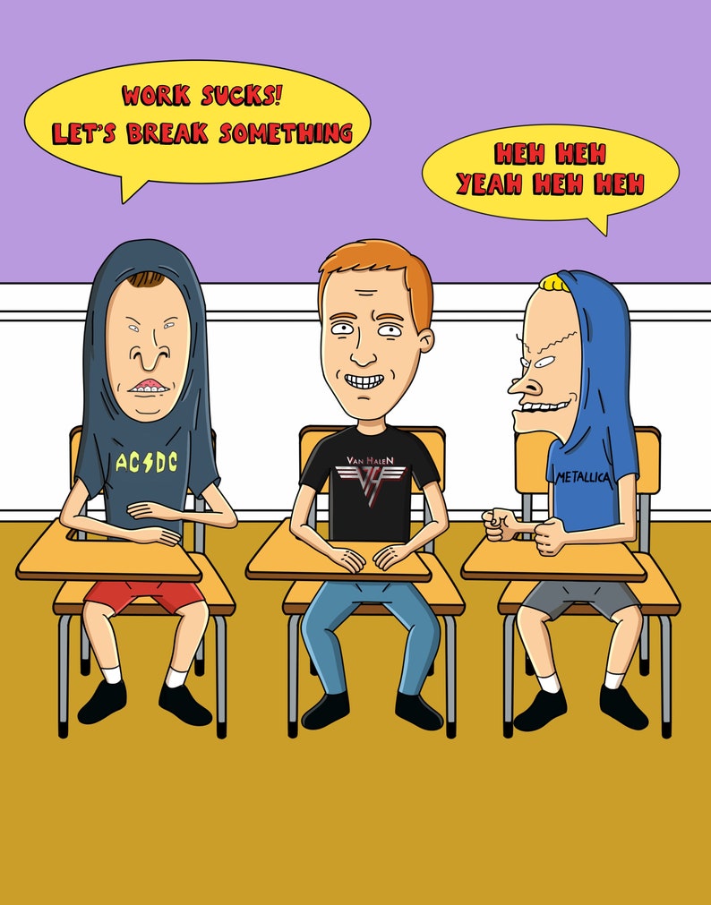 Custom Beavis and Butthead Style Portrait, Personalized Cartoon ...