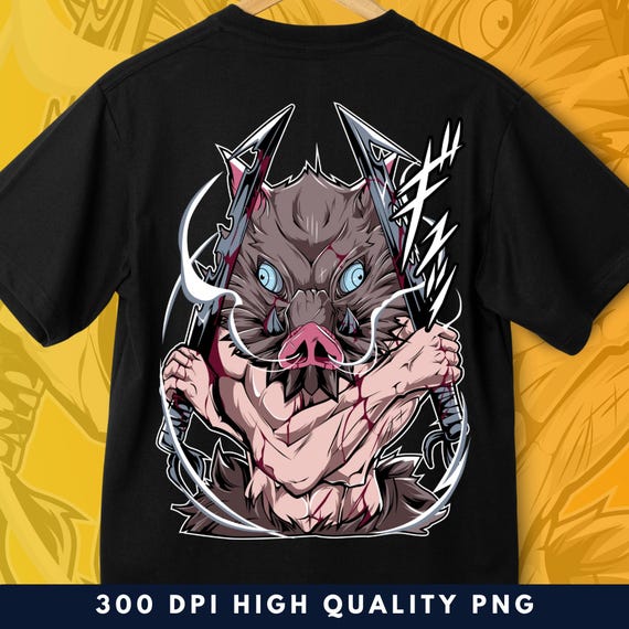 Inosuke Hashibira PNG, Demon Slayer T-Shirt Design (Digital Download)