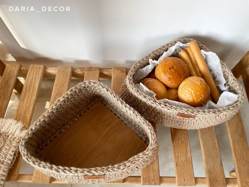 Natural Jute Triangle Storage Baskets Corner Shelf Basket Etsy