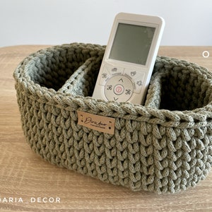 Muchos colores, cestas ovaladas de algodón con divisores, soporte para gafas, almacenamiento de control remoto, caja para cepillos de pelo, cesta para mesita de noche, organizador de mesita de noche
