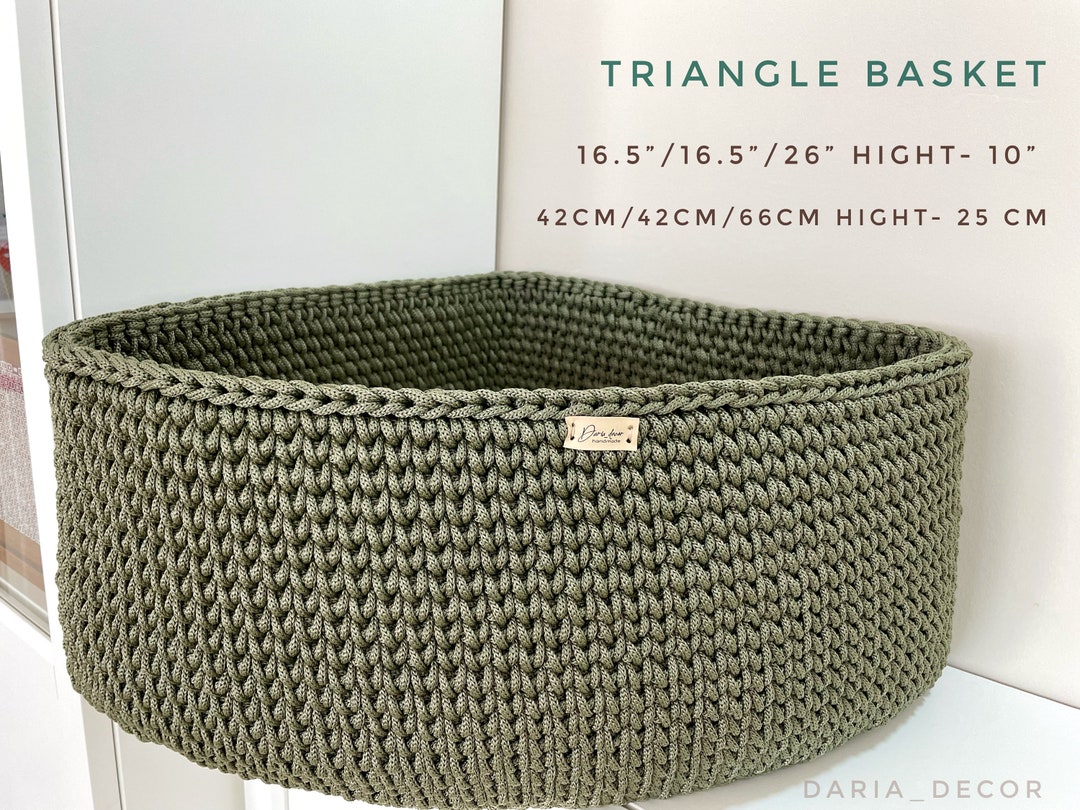 Large Triangle Storage Basket, Corner Shelf Basket, Organization and