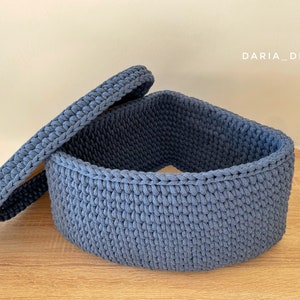 Corner Basket with Lid: Cotton Triangular storage box, Space Saving organizer
