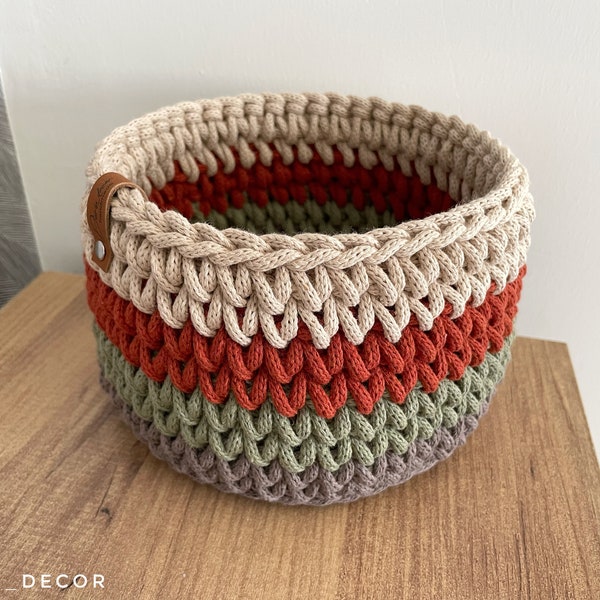 20 couleurs, panier de rangement rond en crochet de coton, économiseur d'espace de salle de bain, porte-brosse en macramé, boîte de chevet