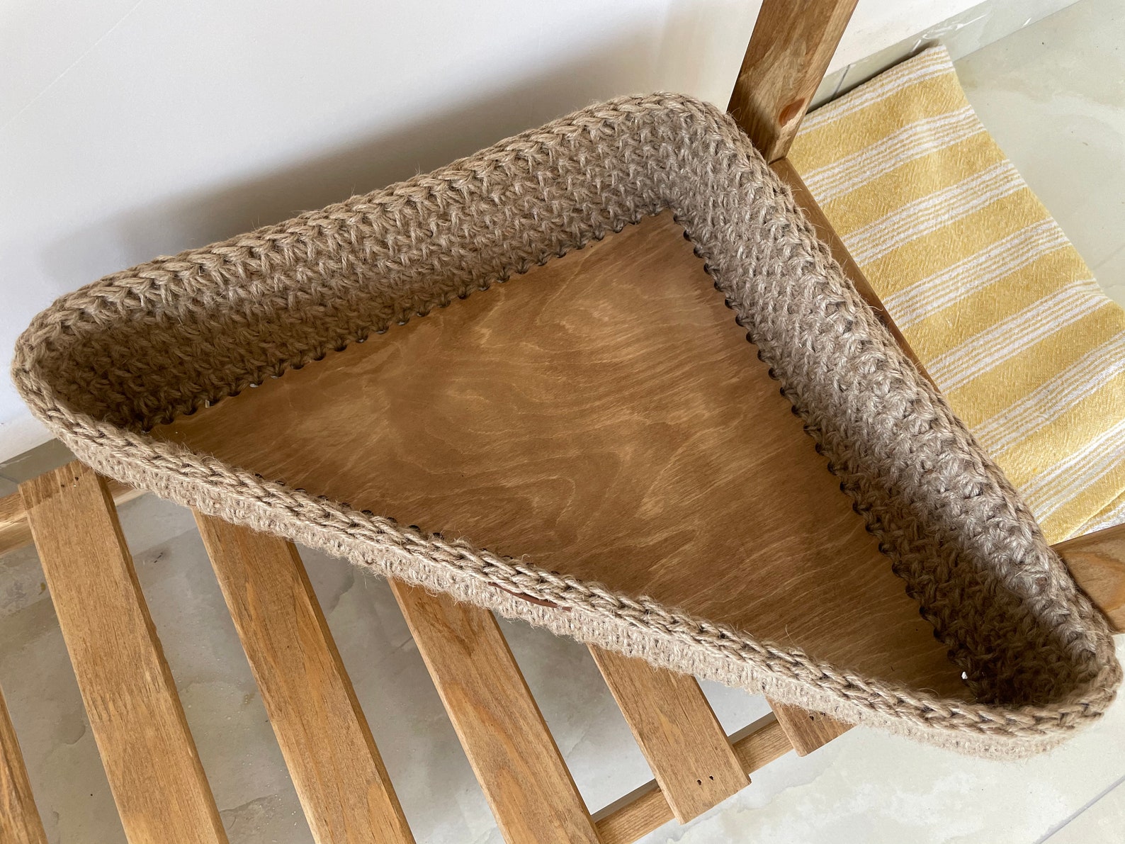 Jute Triangle Storage Baskets Corner Shelf Basket Large Etsy