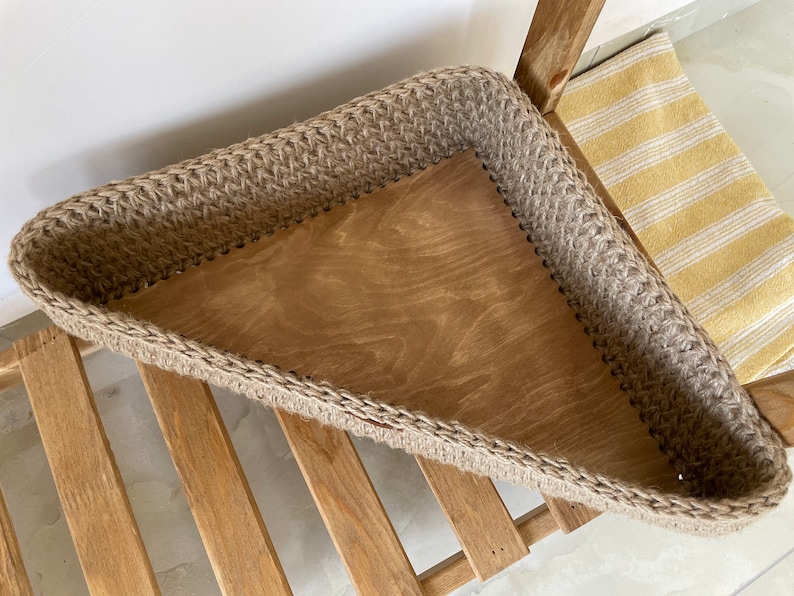 Natural Jute Triangle Storage Baskets Corner Shelf Basket Etsy