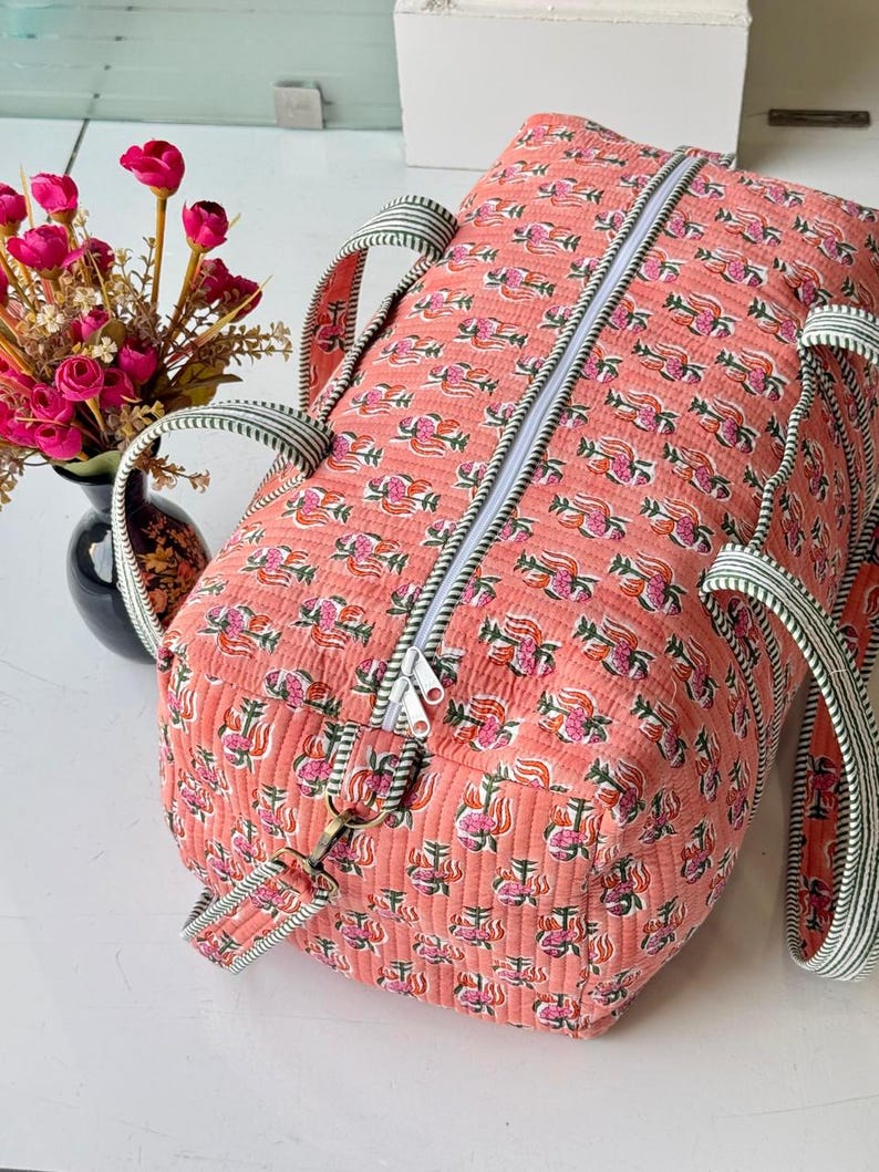 Children Personalized Bag/Duffle Bag/Quilted Weekender Bags/Boho Baby Bag/Cotton Hospital Bag/Personalized Children Gift/Overnight Hand Bag Bag- 03