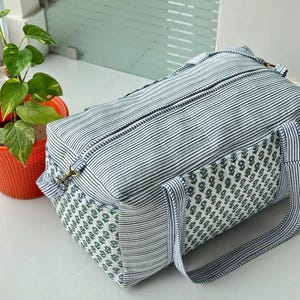 Bolsa de lona acolchada con estampado floral vintage, algodón orgánico de 200 g/m², ideal para yoga, playa, viajes, regalo para mamá y bebé.