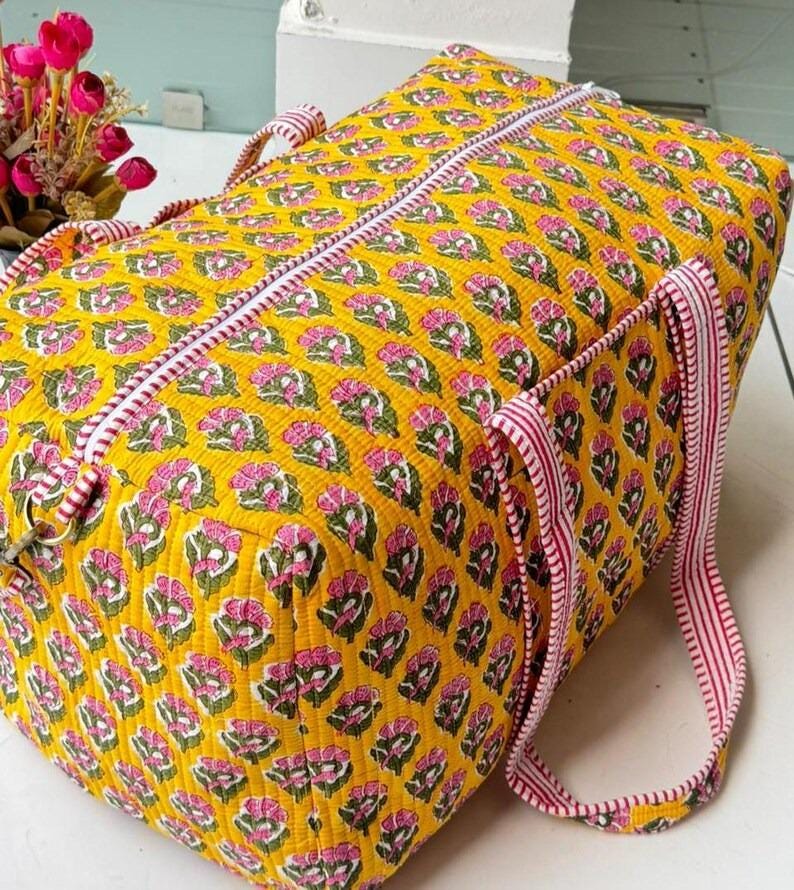 Children Personalized Bag/Duffle Bag/Quilted Weekender Bags/Boho Baby Bag/Cotton Hospital Bag/Personalized Children Gift/Overnight Hand Bag Bag- 02