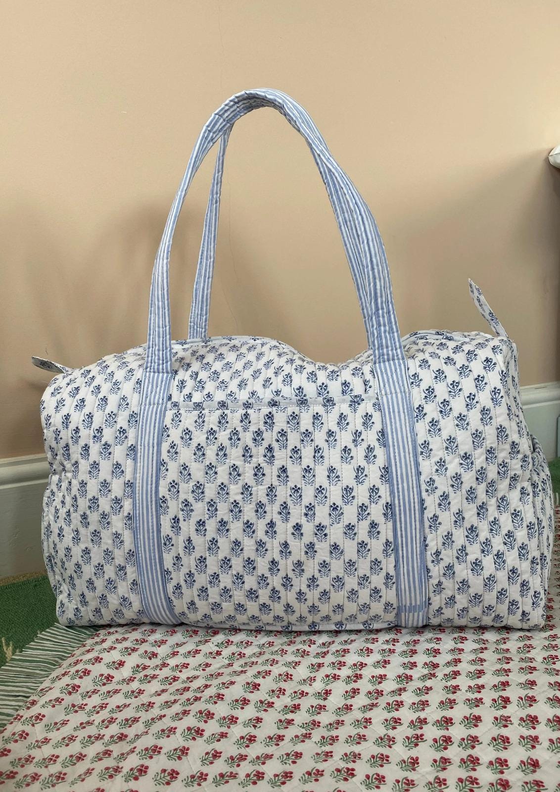 Dance Floral Bow Print Quilted Large Duffle Bag main image 0