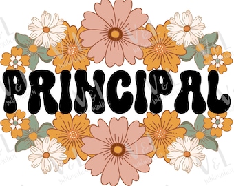 Principal Png Floral Principal Sublimation Tshirt designs principal digital downloads Retro floral principal pngs for shirts principal pngs