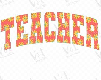 retro leraar png bloemenleraar ontwerp retro leraar ontwerp madeliefje leraar png leer png terug naar school png onderwijs pngs leraar tshirt png