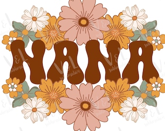 Floral Nana Png Sublimation Download Nana Tshirt Designs Oma Png Nana Digitale Downloads png für Shirts Nana Sublimation designs pngs