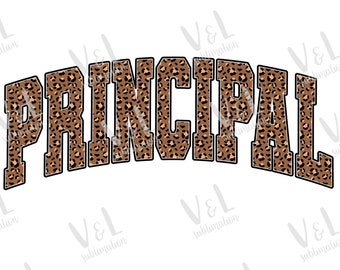 Principal Png Leopard Principal Sublimation Tshirt designs principal digital downloads Retro principal pngs for shirts principal pngs