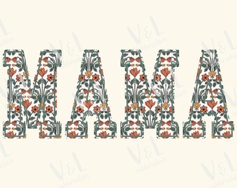 Mamá floral Png Mamá universitaria Png Mamá floral Sublimación Diseño digital Mamá PNG Diseño de sublimación Descargar diseño de camiseta de mamá Mamá