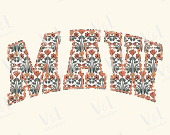 Floral Maw Png Varsity Maw Png Maw Png floral Maw Sublimation Digital Design Maw PNG Sublimation Design Download Maw Shirt Design Maw png