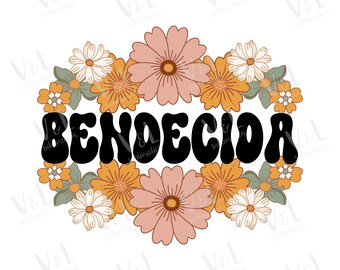 Bendecida png, spanish sublimation design, fall faith png, christian quote png, spanish designs for shirt sublimation, cristiana png