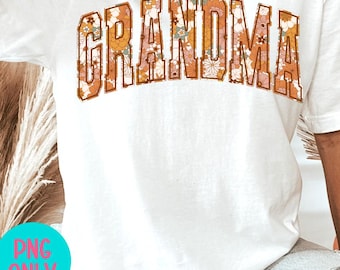 Oma png-sublimatie, retro bloemenoma-ontwerp, Moederdag oma-shirt png, digitale download voor DTF en sublimatie