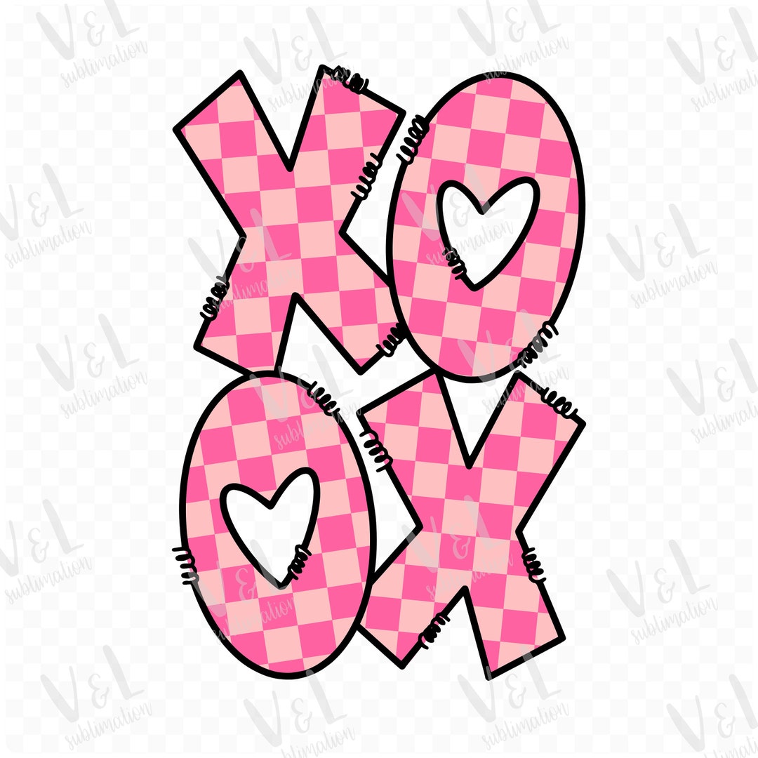 Valentines Png, Xoxo Png, Checkered Png, Valentines Sublimation, Png ...