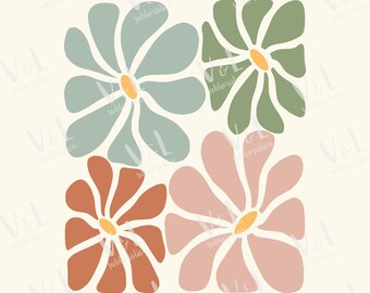 Flor png Floral Boho Png Flores silvestres png arquivos para sublimação impressão de flores silvestres download digital flores design de camiseta impressão de flores png