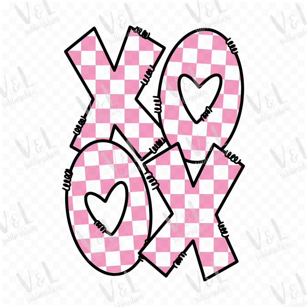 Valentines Png, Xoxo Png, Checkered Png, Valentines Sublimation, Png ...