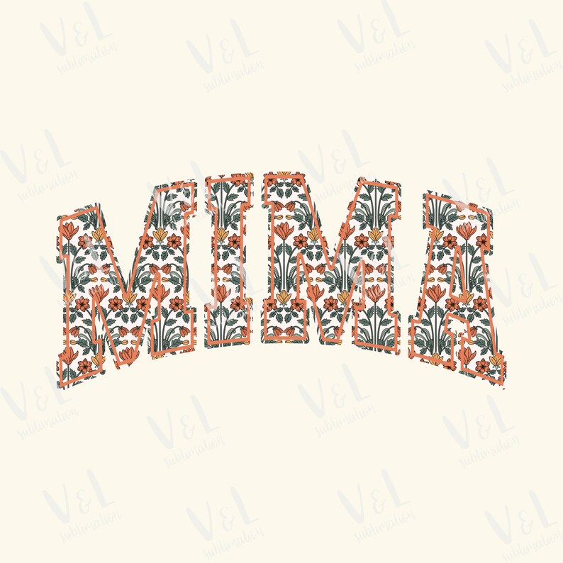 Floral Mima Png Varsity Mima Png Mima Png Floral Mima Sublimation ...