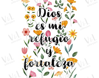 Christian PNG in Spanish files for sublimation, Spanish Christian quotes, versiculo espanol, sublimation digital download in spanish, dios