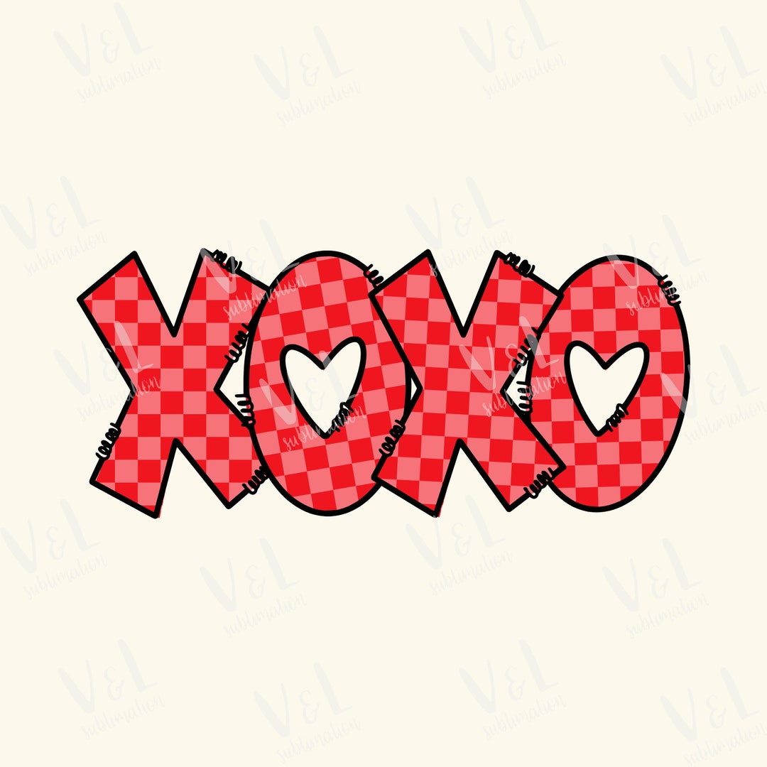 Valentines Png, Xoxo Png, Checkered Png, Valentines Sublimation, Png ...