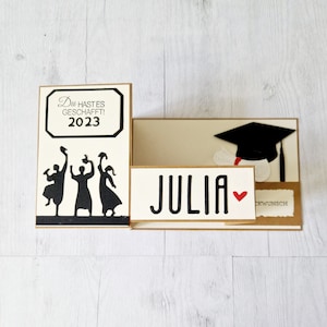 Geldgeschenkverpackung, Gutscheinverpackung, Personalisiert,  ABITUR, Abschluss, Geschenk ABI, Master, Bachelor,  Studium, Glückwunschkarte